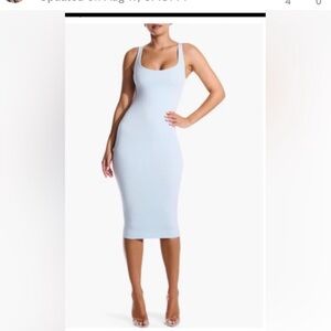 Naked Wardrobe Light Blue Midi Dress